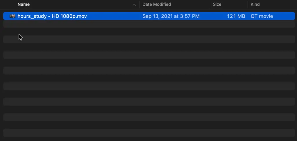 Select your video file in the Finder