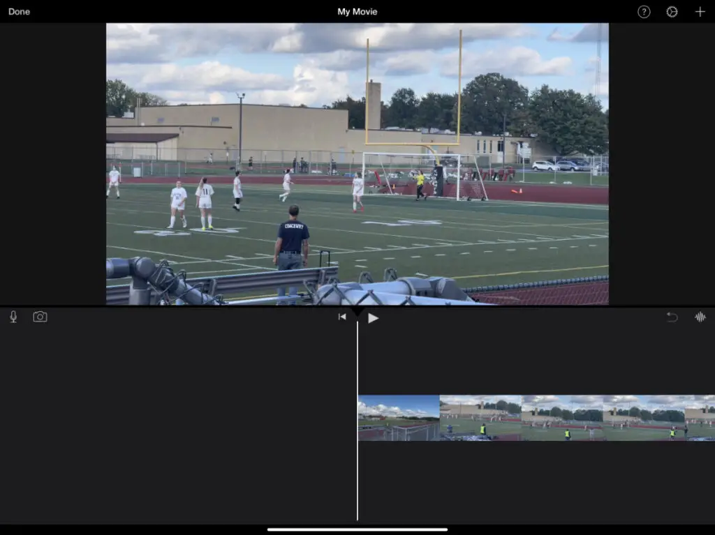 an iMovie project in iMovie for iOS