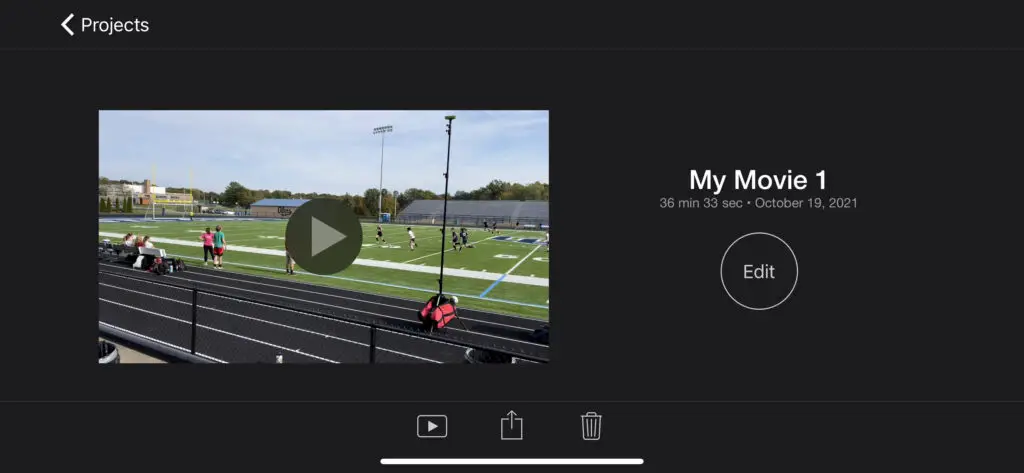iMovie for iPhone in Landscape mode