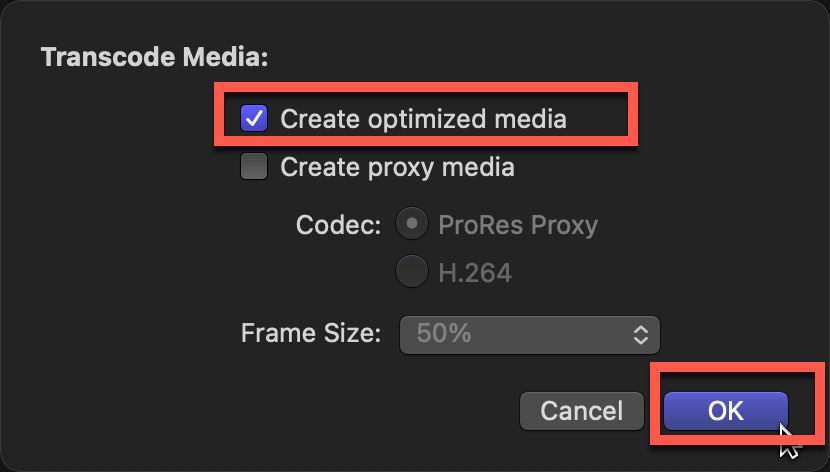 Click the "Create Optimized Media" checkbox