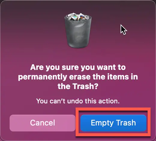 Click Empty Trash 
