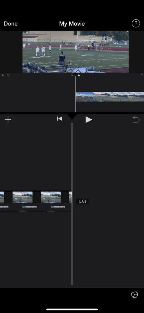 A project in iMovie for iPhone