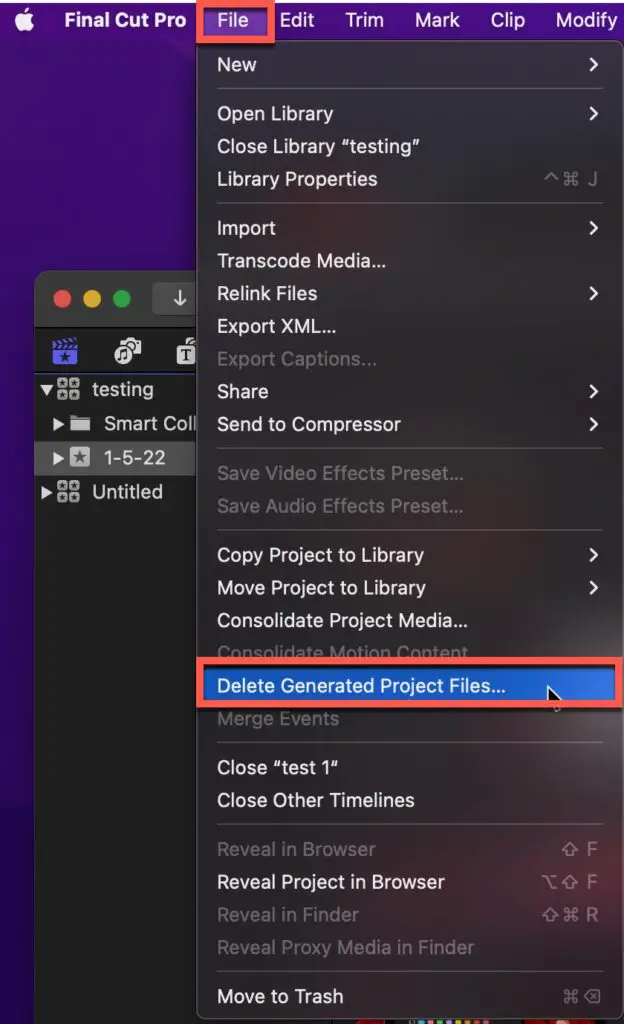 Go to File -> Delete Generated Project files...