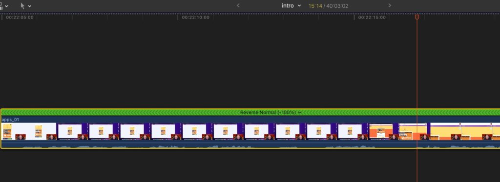Reversed video clip in Final Cut Pro