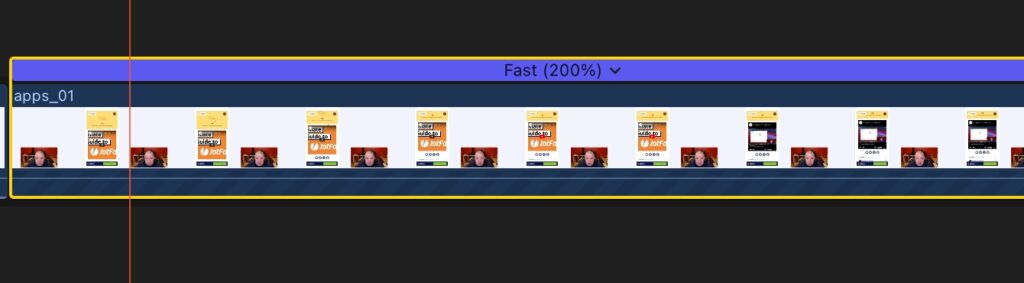 a video clip set to 2x (200%) speed in final cut pro