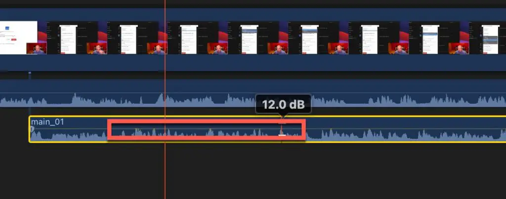 Adjust the loudness of the audio clip in Final Cut Pro